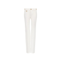 Pantalon droit toile de coton bio blanc boutons dorés
