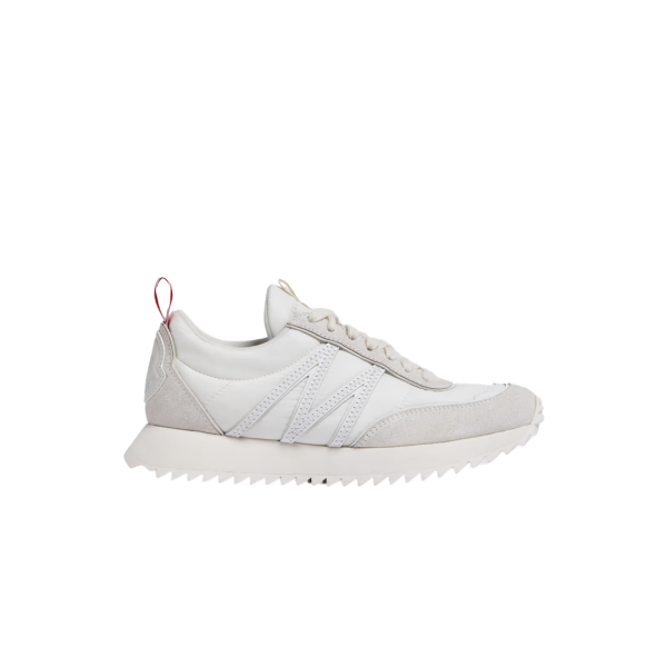 Baskets Sneakers MONCLER Pacey nylon daim blanc logo talon