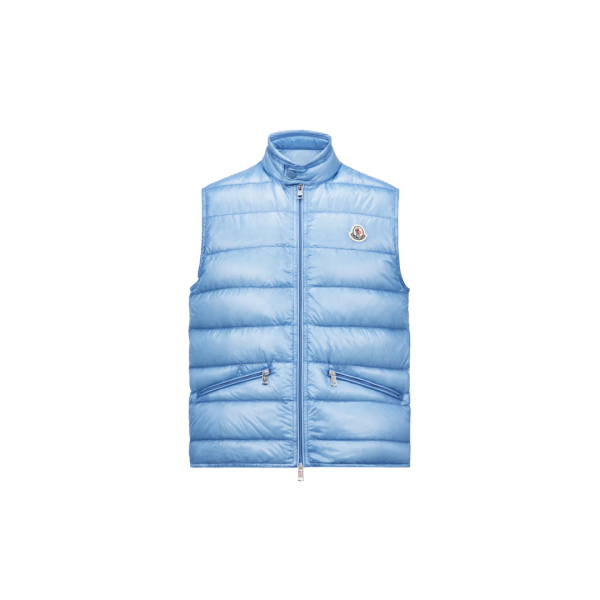 Doudoune sans manches MONCLER Gilet Gui repliable nylon bleu ciel