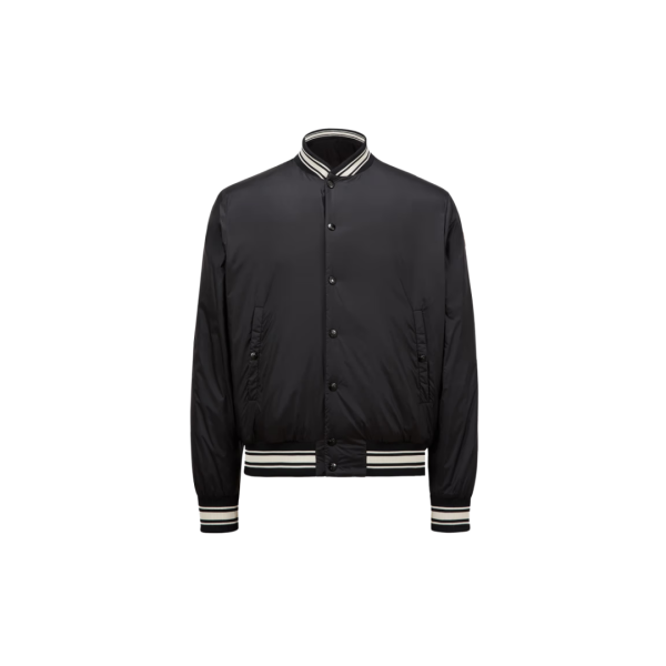 Blouson Bomber MONCLER Bouchet nylon noir logo universitaire Moncler Archive