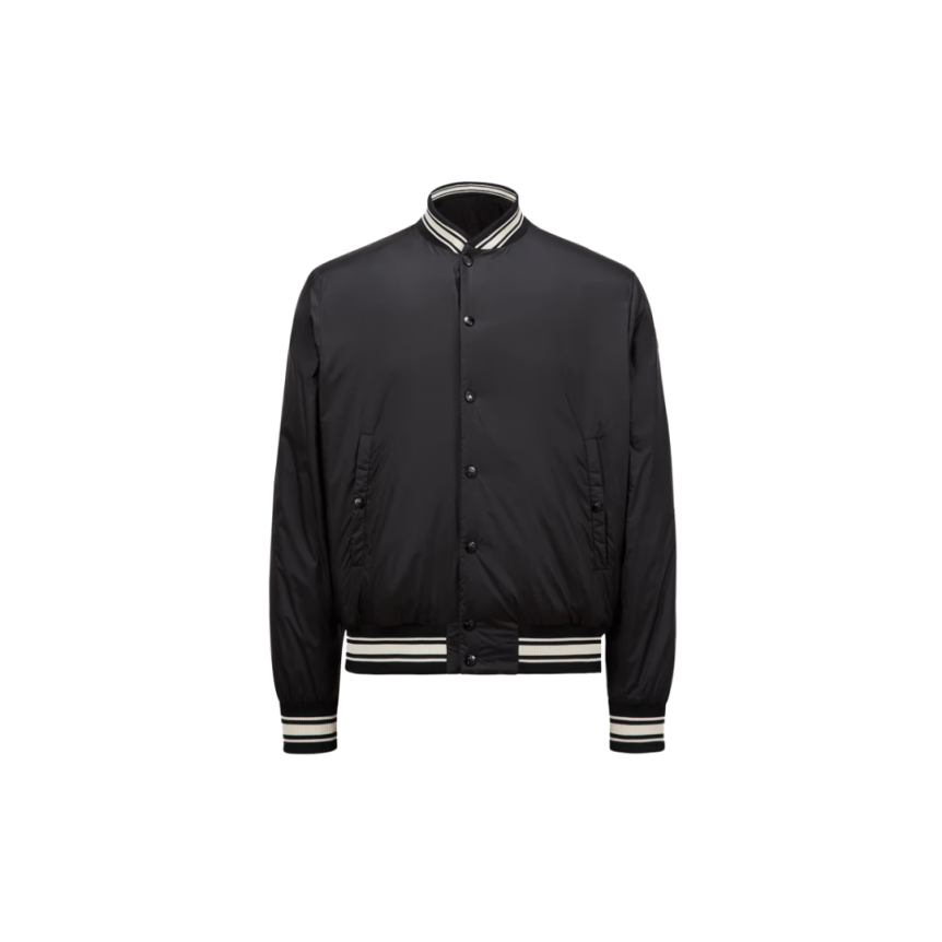 Blouson Bomber MONCLER Bouchet nylon noir logo universitaire Moncler Archive
