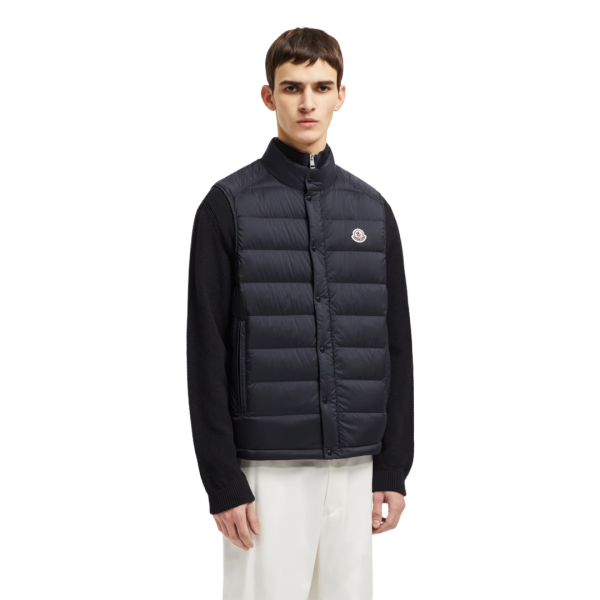 Doudoune sans manches MONCLER Barthe gilet nylon mat bleu marine