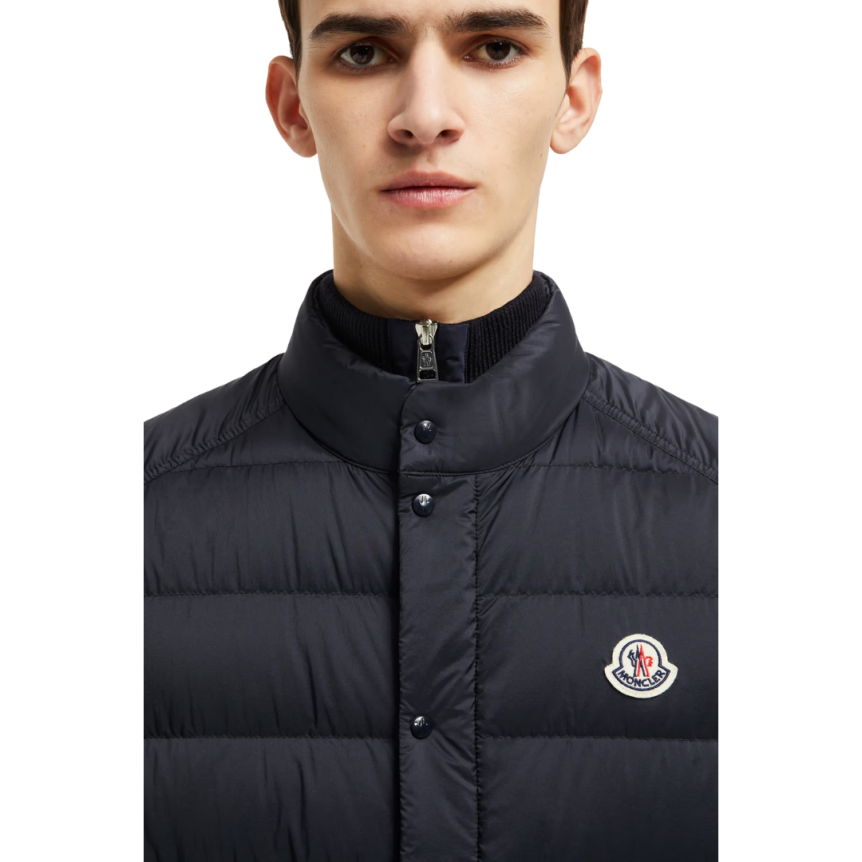 Doudoune sans manches MONCLER Barthe gilet nylon mat bleu marine