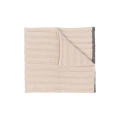 Echarpe cachemire côtelé beige bord gris