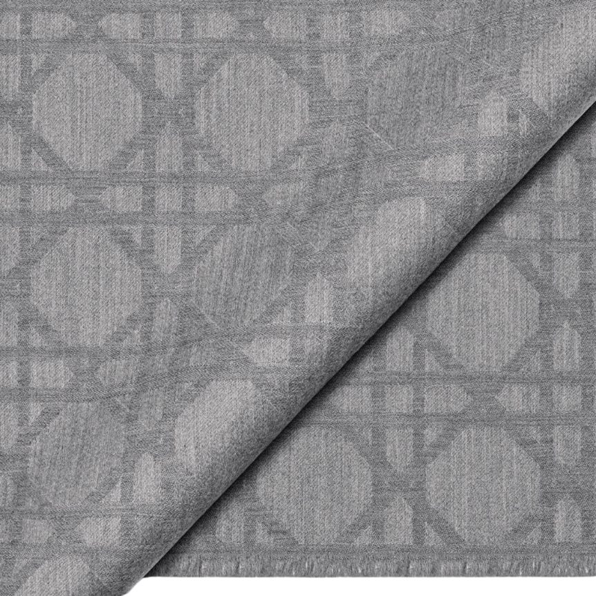 Echarpe DIOR cachemire gris jacquard cannage gris