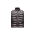 Gilet doudoune sans manches Gui gris brillante Capuche