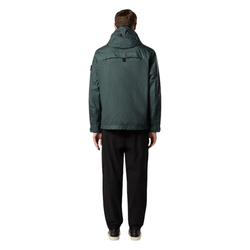 STONE ISLAND Blouson zippé à capuche nylon vert bouteille MEMBRANA 3L TC