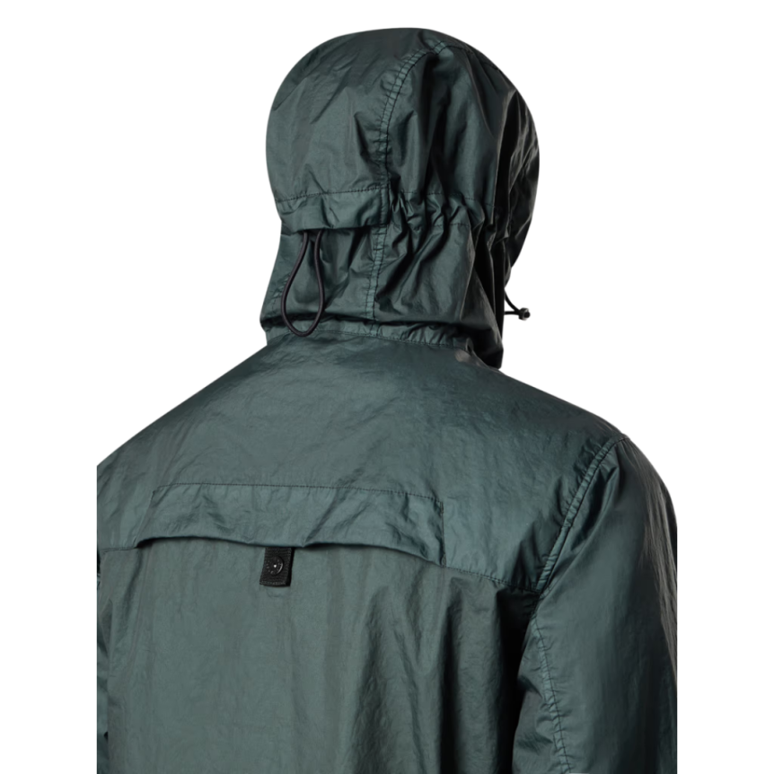 STONE ISLAND Blouson zippé à capuche nylon vert bouteille MEMBRANA 3L TC