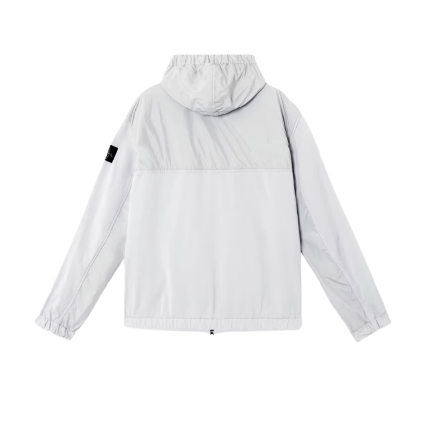 Blouson coupe-vent à capuche STONE ISLAND nylon reps déperlant gris