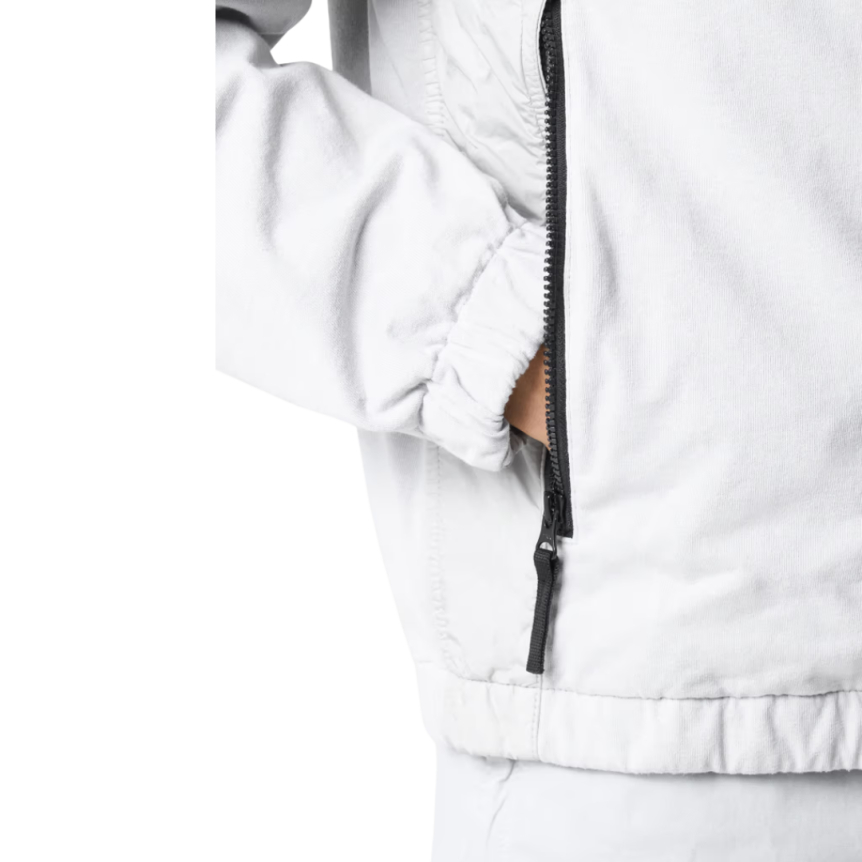 Blouson coupe-vent à capuche STONE ISLAND nylon reps déperlant gris