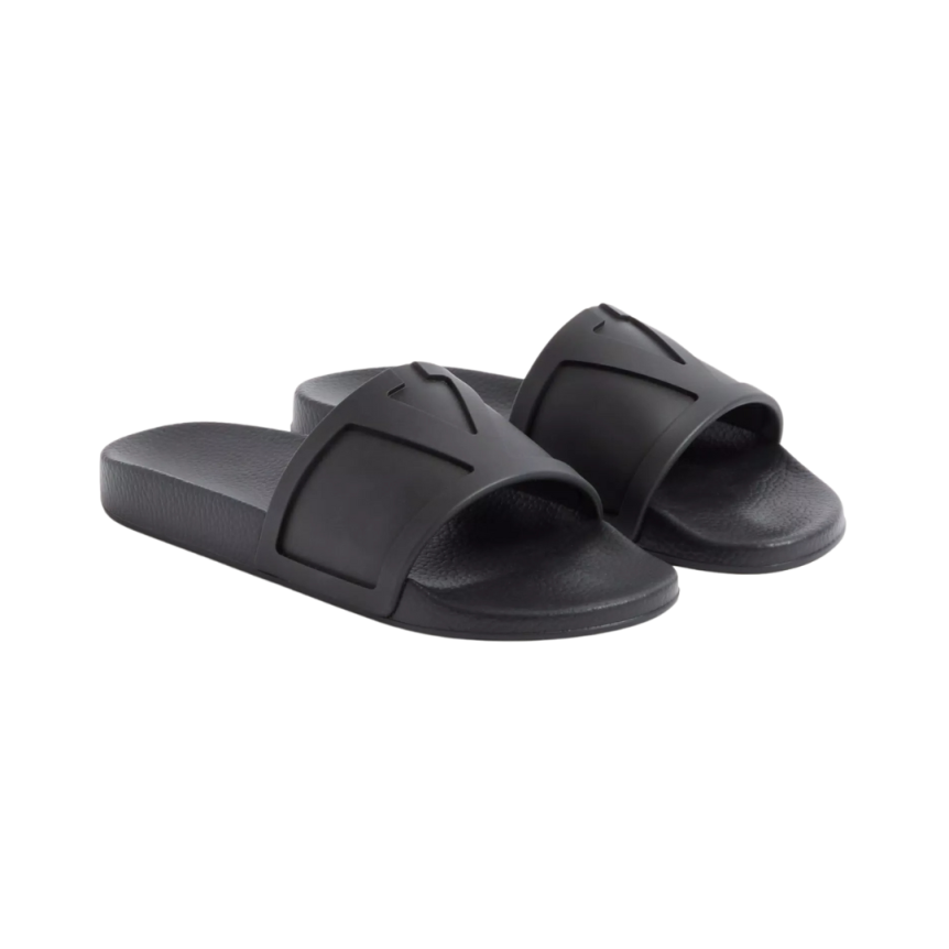 Claquettes VALENTINO Coolside caoutchouc noir bride V Logo signature