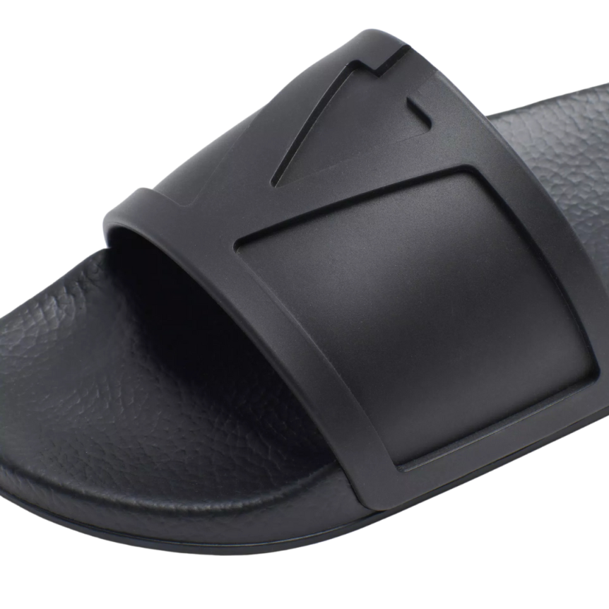 Claquettes VALENTINO Coolside caoutchouc noir bride V Logo signature