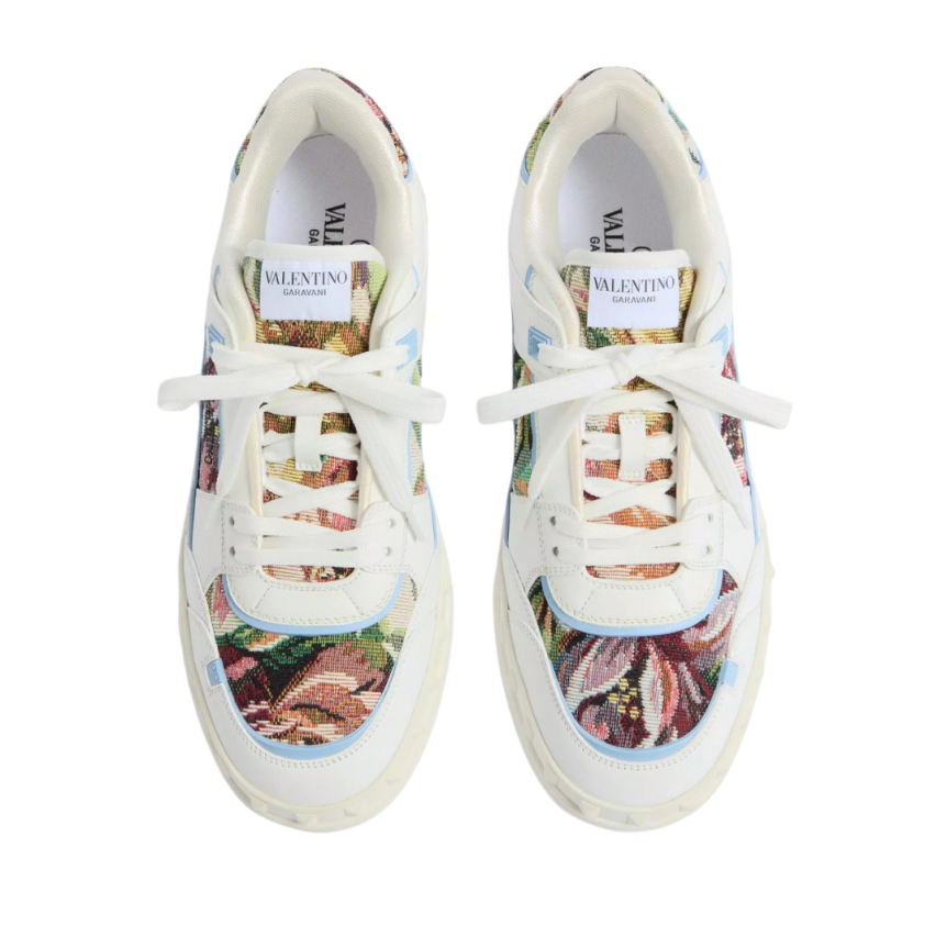 Baskets basses VALENTINO Freedots tissu Voyage Imaginaire à motif floral
