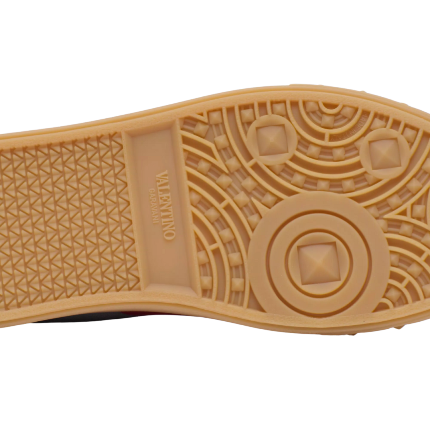 Baskets basses VALENTINO Upvillage cuir nappa veau bleu rouge