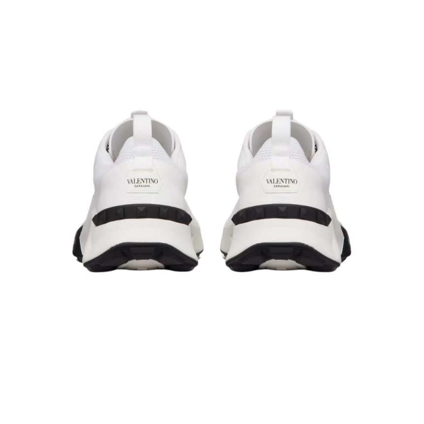Baskets basses VALENTINO True Act tissu ajouré Blanc Noir