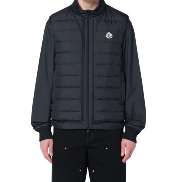 Doudoune courte 3-en-1 MONCLER Verney nylon noir gilet amovible