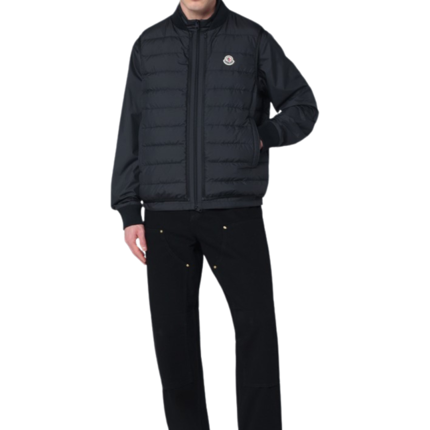 Doudoune courte 3-en-1 MONCLER Verney nylon noir gilet amovible