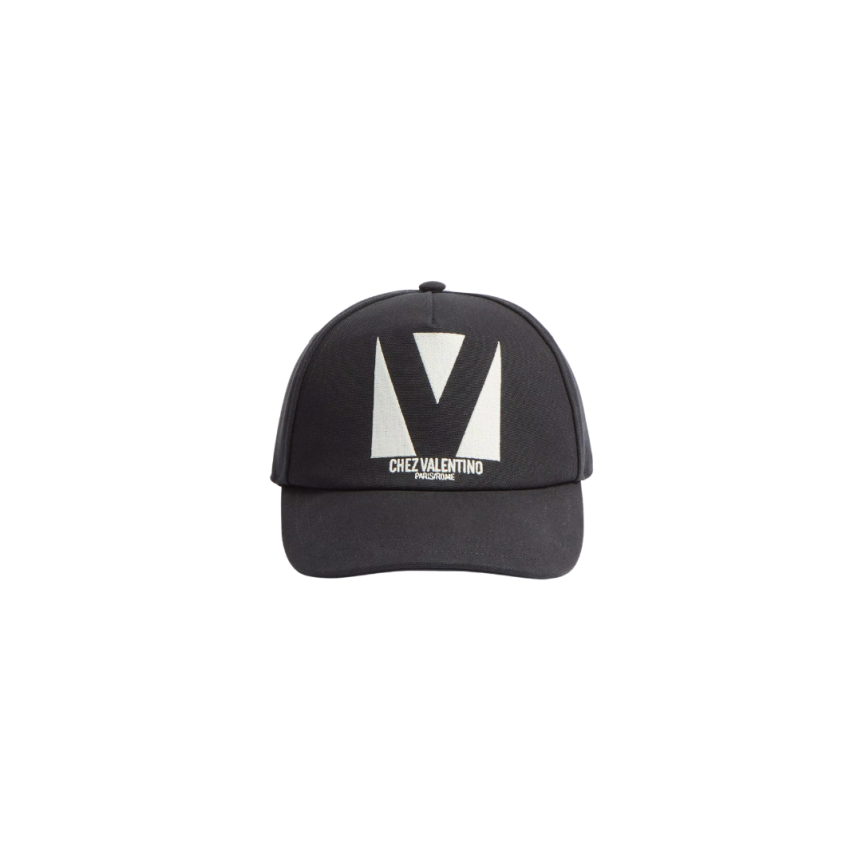Casquette Chez Valentino coton noir blanc