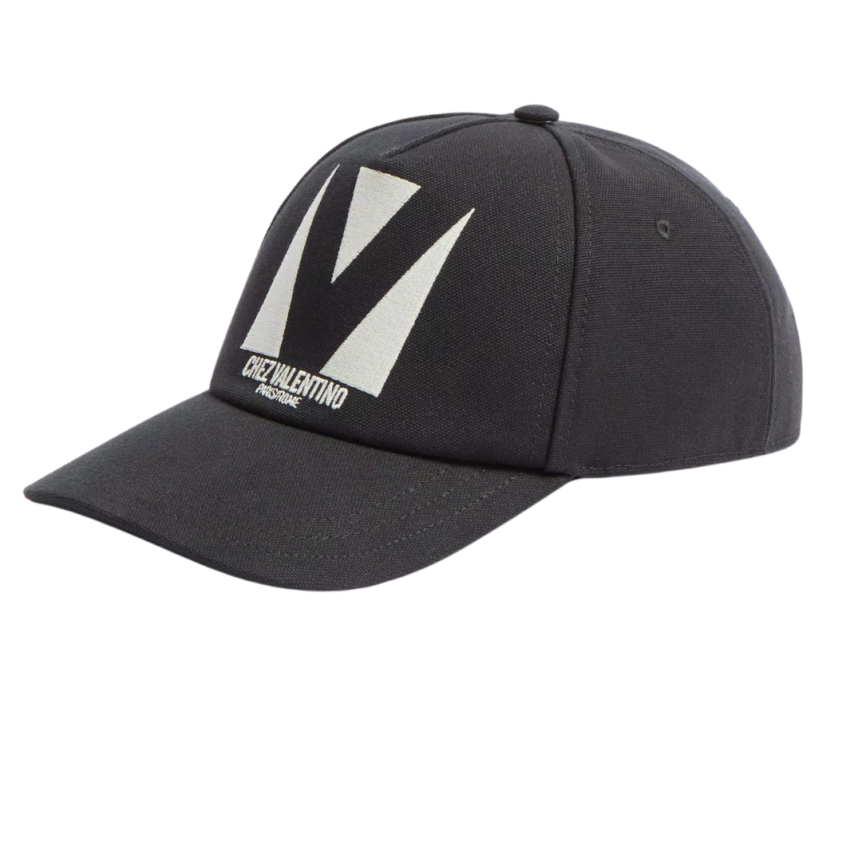 Casquette Chez Valentino coton noir blanc