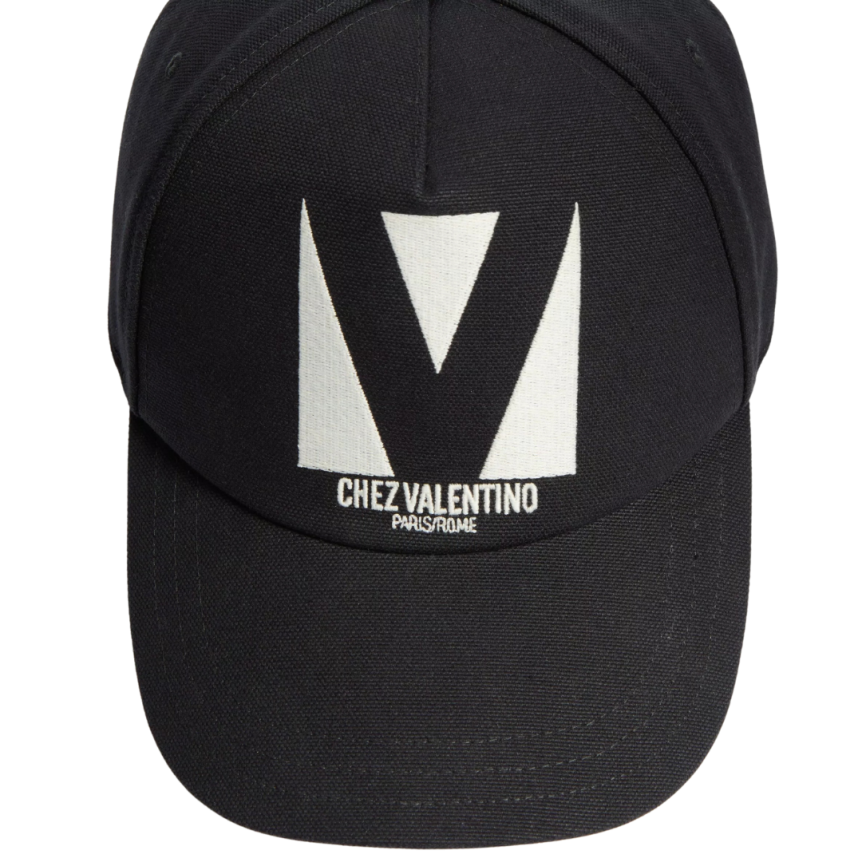 Casquette Chez Valentino coton noir blanc