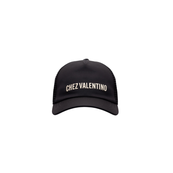 Casquette nylon noir Chez Valentino écru filet