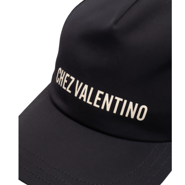 Casquette nylon noir Chez Valentino écru filet