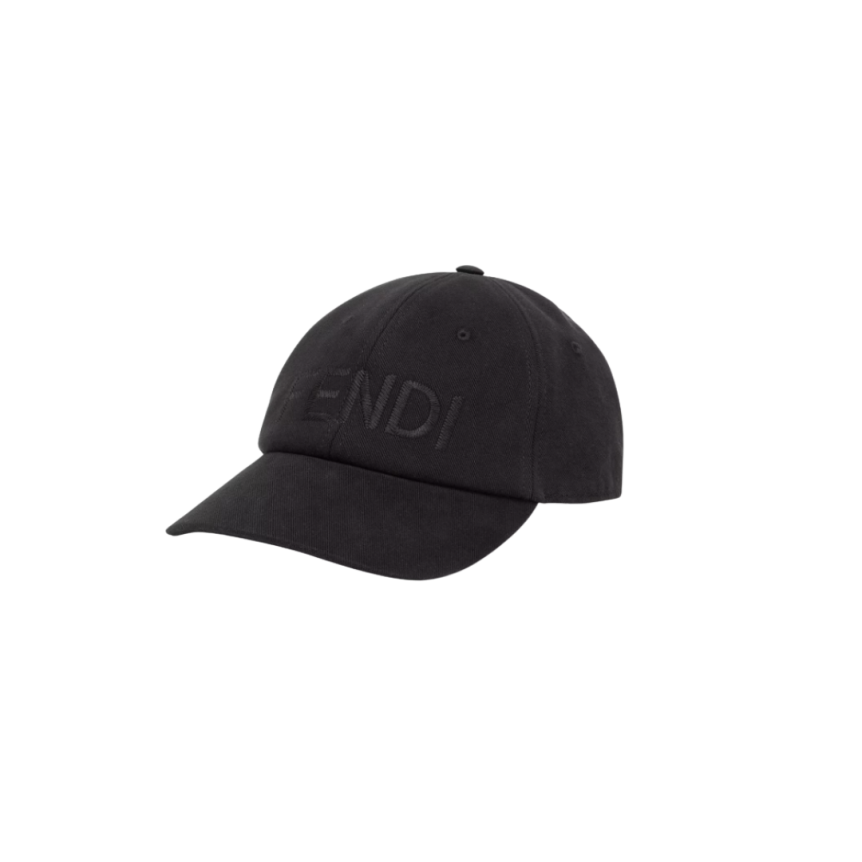 Casquette de baseball coton noir broderie FENDI noir