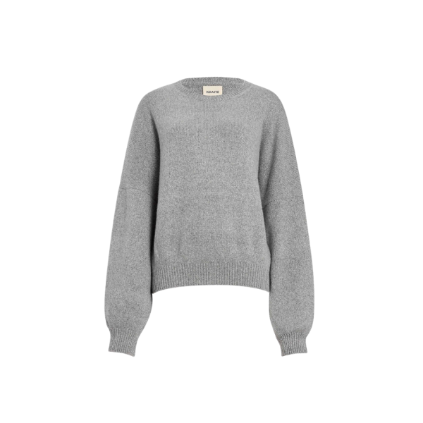 Pull large col rond KHAITE Margaux cachemire gris