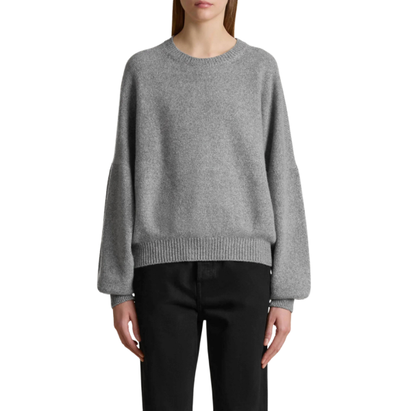 Pull large col rond KHAITE Margaux cachemire gris