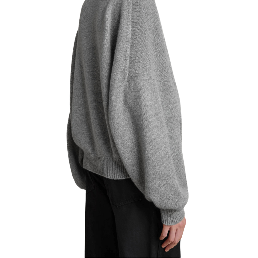 Pull large col rond KHAITE Margaux cachemire gris