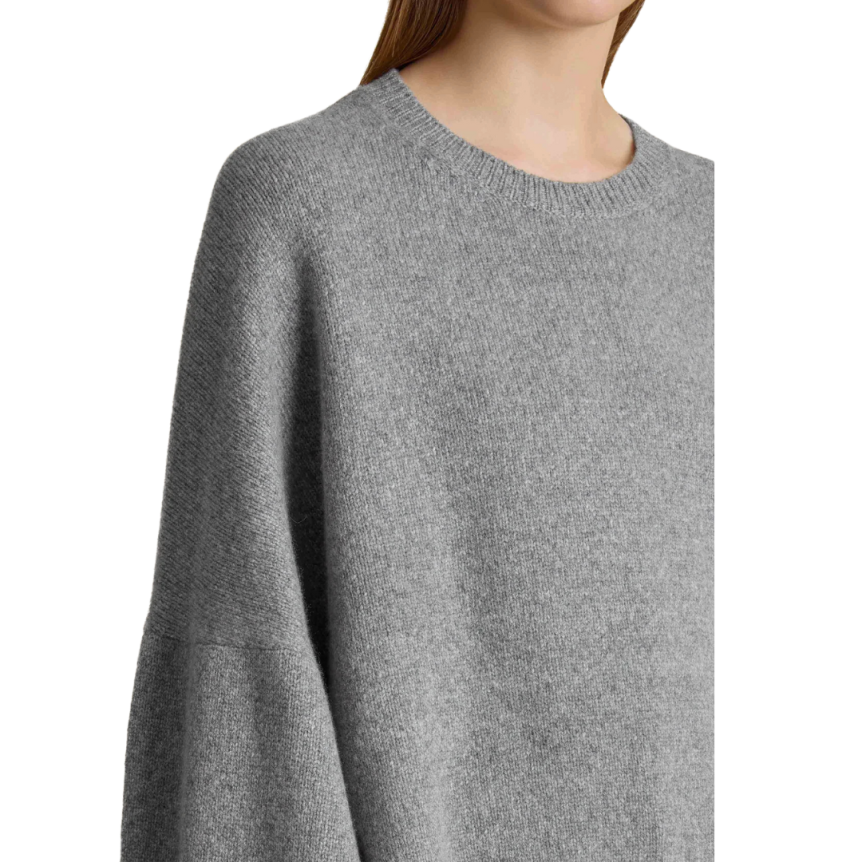 Pull large col rond KHAITE Margaux cachemire gris