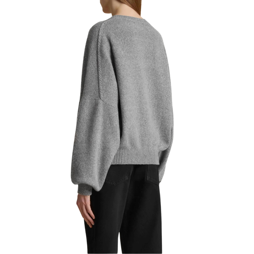 Pull large col rond KHAITE Margaux cachemire gris