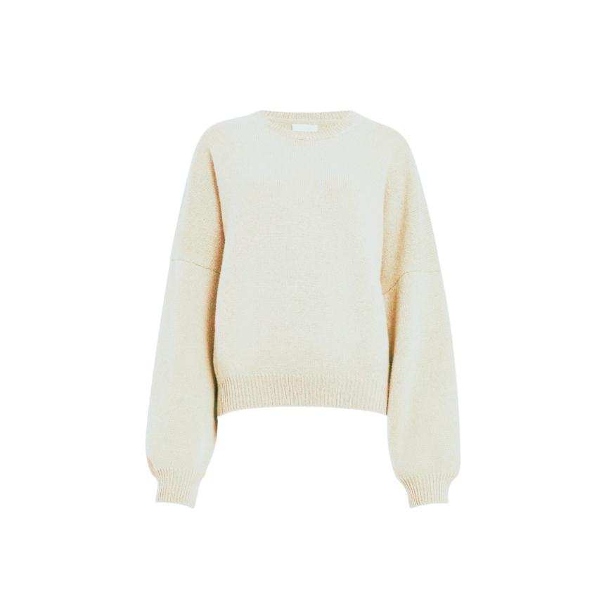 Pull large col rond KHAITE Margaux cachemire écru