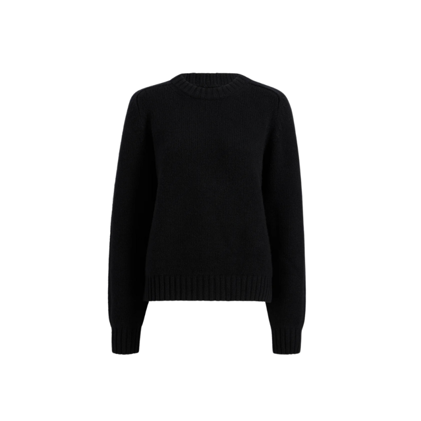 Pull long col rond KHAITE Maé cachemire noir