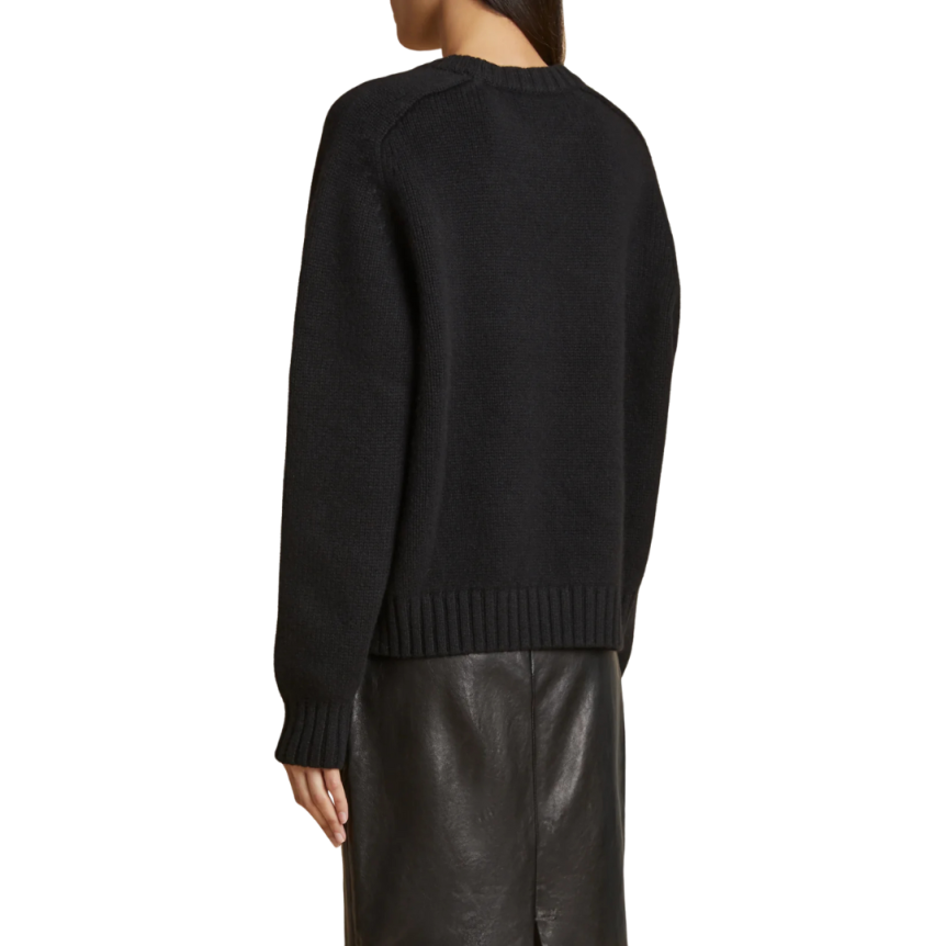 Pull long col rond KHAITE Maé cachemire noir