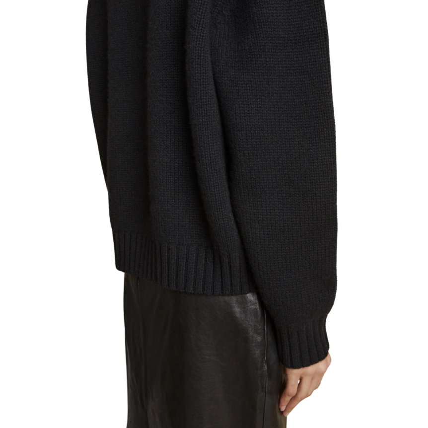 Pull long col rond KHAITE Maé cachemire noir