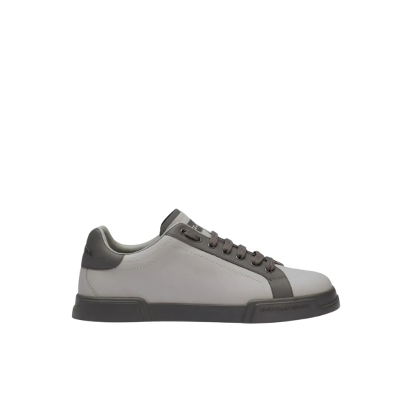Baskets DOLCE & GABBANA Portofino cuir gris caoutchouc gris foncé