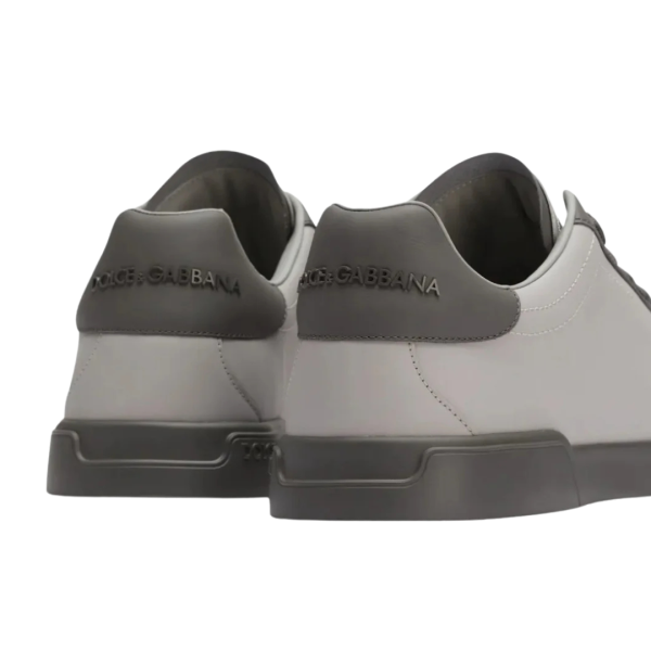 Baskets DOLCE & GABBANA Portofino cuir gris caoutchouc gris foncé