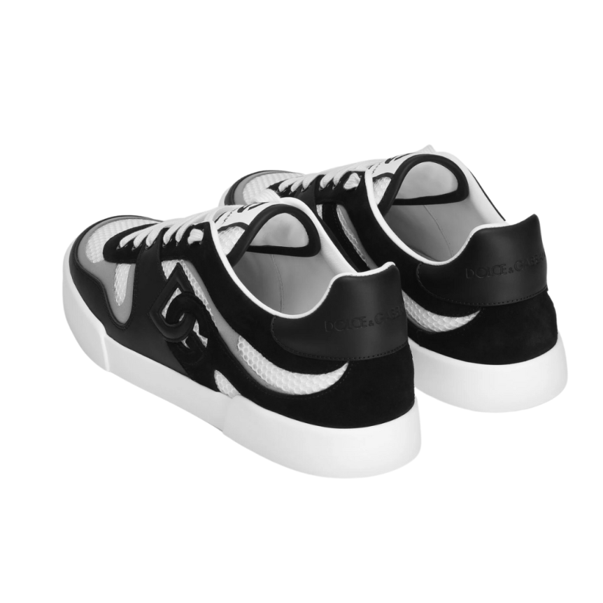 Baskets DOLCE & GABBANA Strobel Portofino Light cuir veau noir blanc