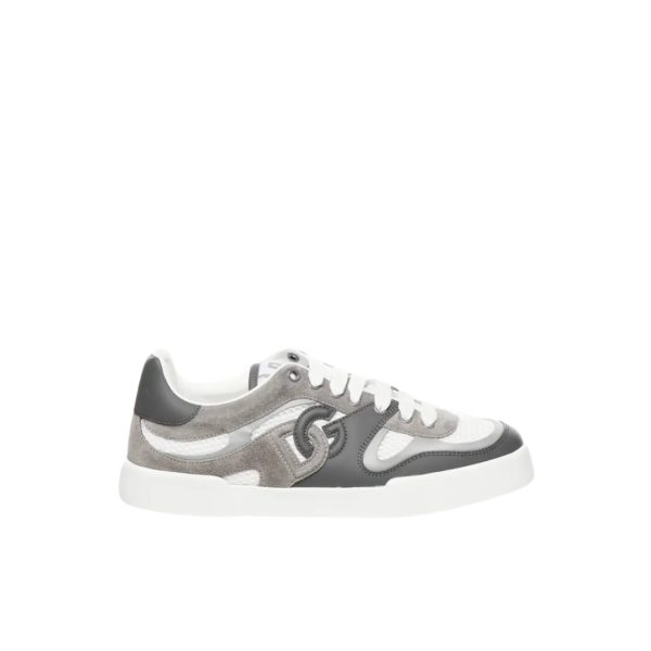 Baskets DOLCE & GABBANA Strobel Portofino Light cuir veau gris filet blanc