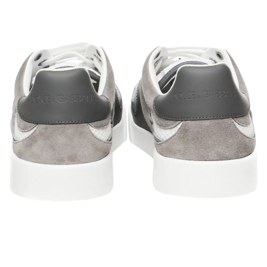 Baskets DOLCE & GABBANA Strobel Portofino Light cuir veau gris filet blanc