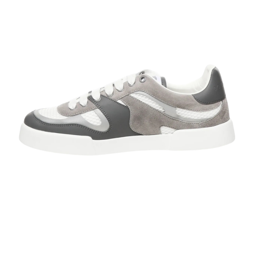 Baskets DOLCE & GABBANA Strobel Portofino Light cuir veau gris filet blanc