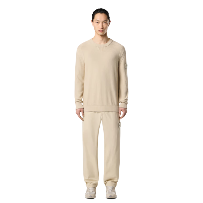 Pull ample STONE ISLAND ras-du-cou coton cachemire beige Ghost