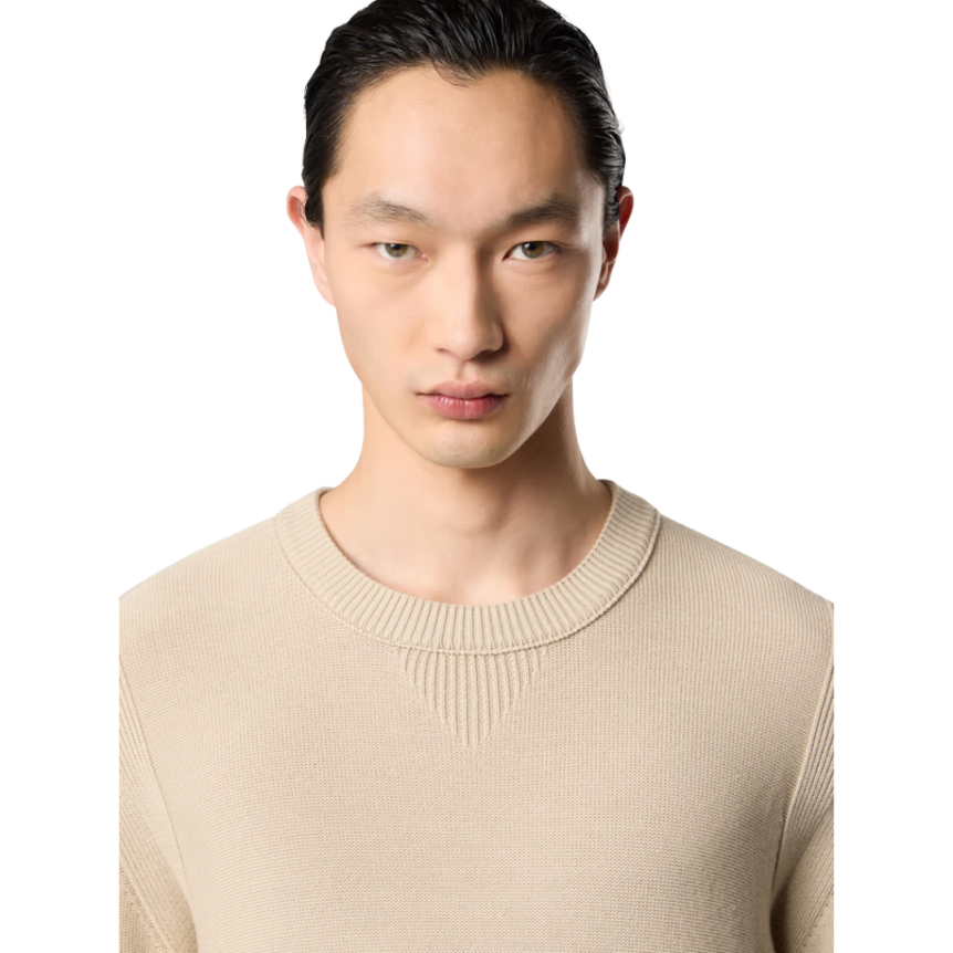 Pull ample STONE ISLAND ras-du-cou coton cachemire beige Ghost