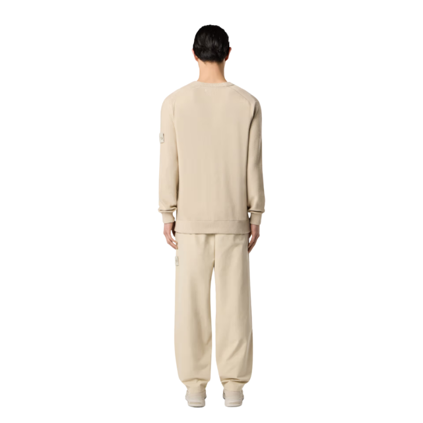 Pull ample STONE ISLAND ras-du-cou coton cachemire beige Ghost