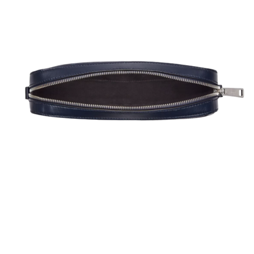 Sac porté épaule FENDI compact toile FF bleu jean denim cuir bleu marine