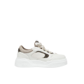 Baskets sneakers Force cuir blanc beige motif FF marron