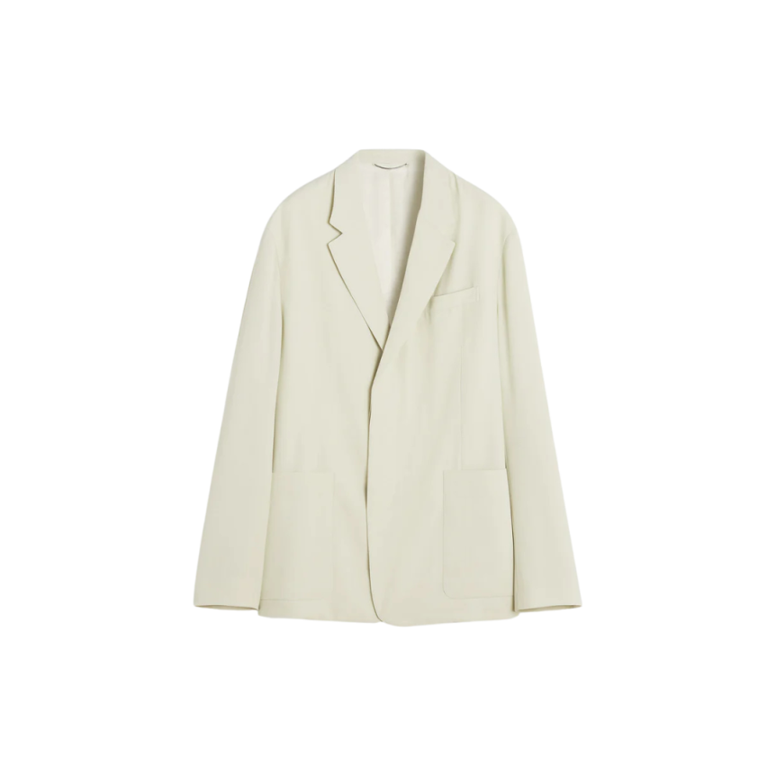 Veste ample LANVIN laine mélangée écru mastic boutons cachés