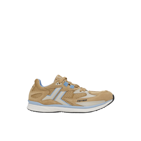 Baskets à lacets LANVIN Meteor cuir mesh camel bleu