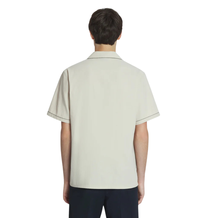 Chemise LANVIN bowling viscose soie fluide mastic broderie logo